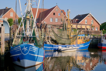 Neuharlinger Siel, die Nordseek&uuml;ste und das Wattenmeer.