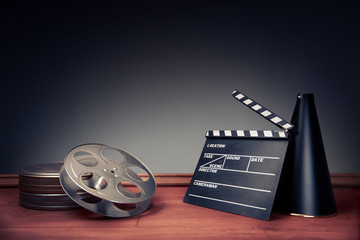 filmmaking scene with dramatic lighting