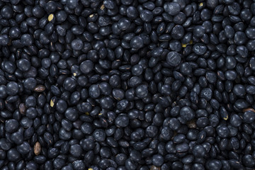 Black Lentils (food background)