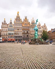 Foto op Aluminium Cental square of Antwerp. City Hall © lena_serditova