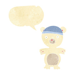 cartoon cute polar bear with speech bubble