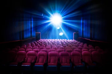 Papier Peint photo Théâtre Image à contraste élevé de sièges de cinéma vides