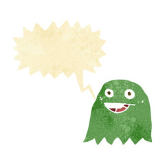 cartoon ghost with speech bubble
