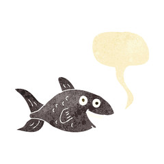 cartoon fish with speech bubble