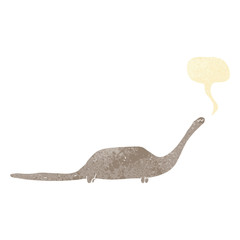 Obraz premium cartoon dinosaur with speech bubble