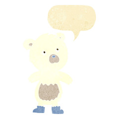 cartoon cute little bear with speech bubble