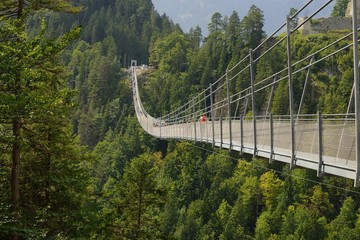 Suspension Bridge in Reutte Austria - obrazy, fototapety, plakaty