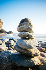 Carin of stones on a beach