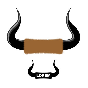 Big Bull Horn logo. Vector template emblem. horns of  animal far