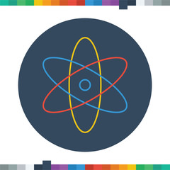 Flat atom icon.