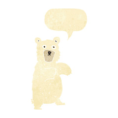 cartoon polar bear with speech bubble