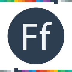 F letter icon.