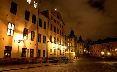 Fototapeta na wymiar Night view of Old Town of Stockholm, Sweden