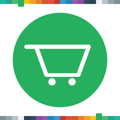 Flat shopping cart icon.