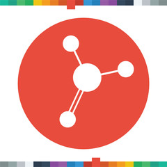 Flat molecule icon.