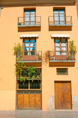 Fototapeta na wymiar Facade of old house in Valencia, Spain