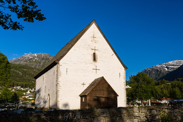 Fototapeta na wymiar Christian church in Kinsarvik Norway