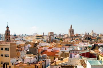 Fototapeta na wymiar Above view on Valencia, Spain
