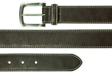 Leather belt isolated on white background