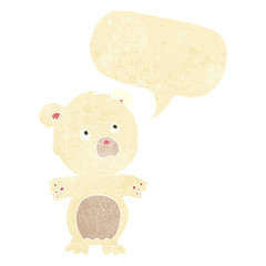 cartoon funny teddy bear with speech bubble