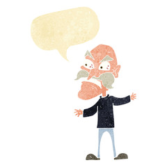 cartoon angry old man with speech bubble