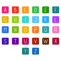 Colorful hand drawn vector full alphabet.