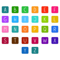 Colorful hand drawn vector full alphabet.
