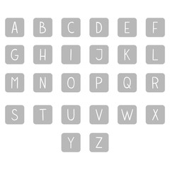 Gray hand drawn vector full alphabet.