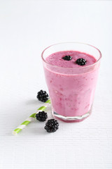 Blackberry smoothie in the glass