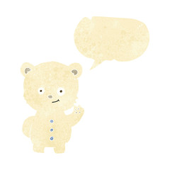 cartoon polar bear cub with speech bubble