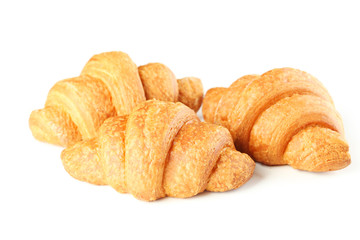 Tasty croissants isolated on a white