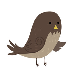 Cartoon sparrow flat icon.