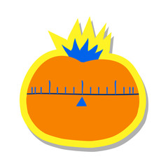 Cartoon tomato flat icon.