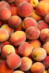 Ripe peach fruit background, close up