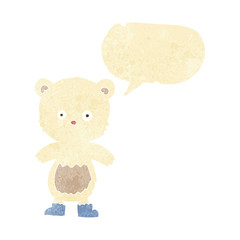 cartoon polar bear cub with speech bubble