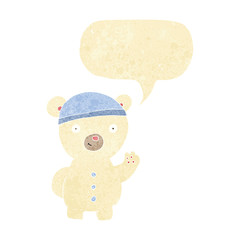 cartoon polar bear cub with speech bubble