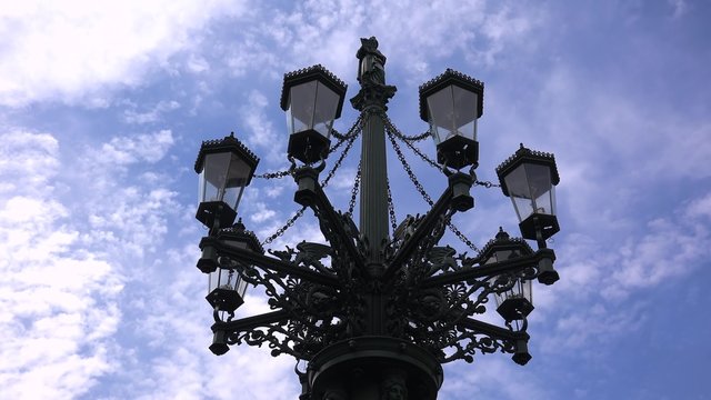 Vintage street lamp in Prague. Czech Republic