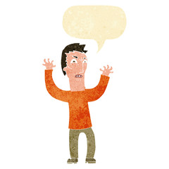cartoon angry man with speech bubble