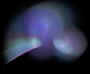 Abstract fractal rotational image with light