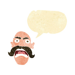 cartoon angry old man with speech bubble