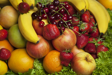 Bunch of fresh fruit. Healthy ingredients.