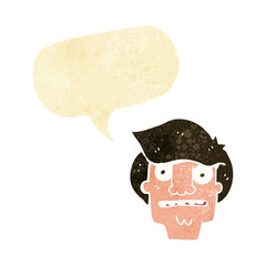 cartoon shocked face with speech bubble