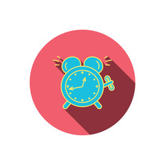 Alarm clock icon. Mechanical retro time sign.