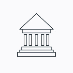 Bank icon. Court house sign.