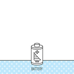 Battery icon. Electrical power sign.