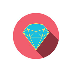 Brilliant icon. Diamond gemstone sign.
