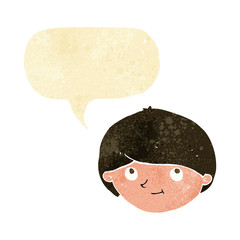 cartoon happy man with speech bubble