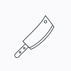 Butcher knife icon. Kitchen chef tool sign.