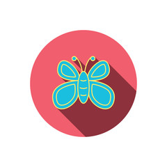 Butterfly icon. Dreaming sign.
