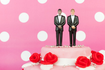 Wedding cake with gay couple